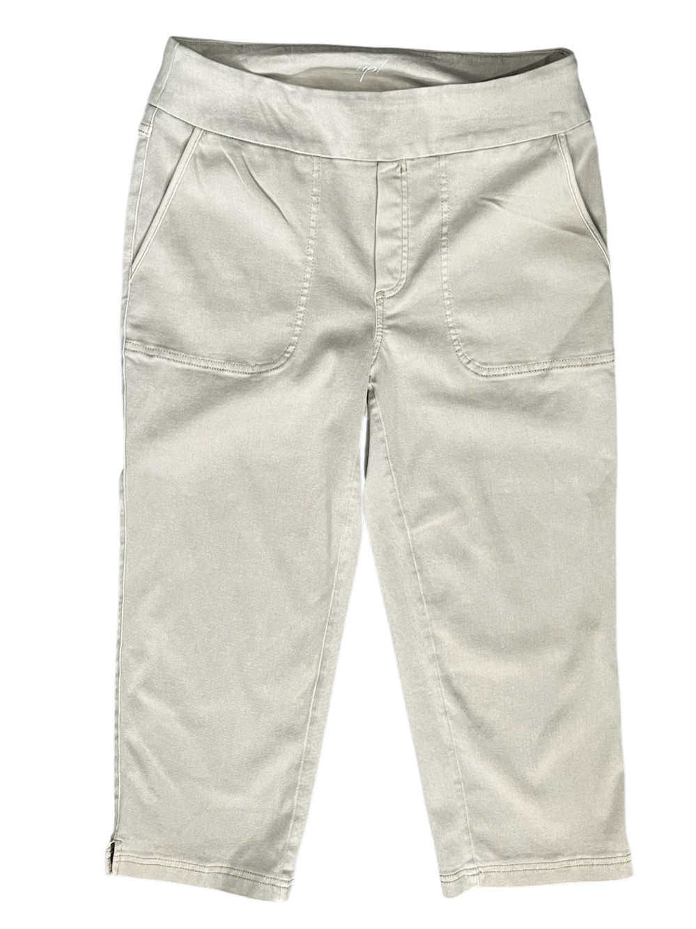 Up! Pull On Stretch Capri Pants Tan Size Medium